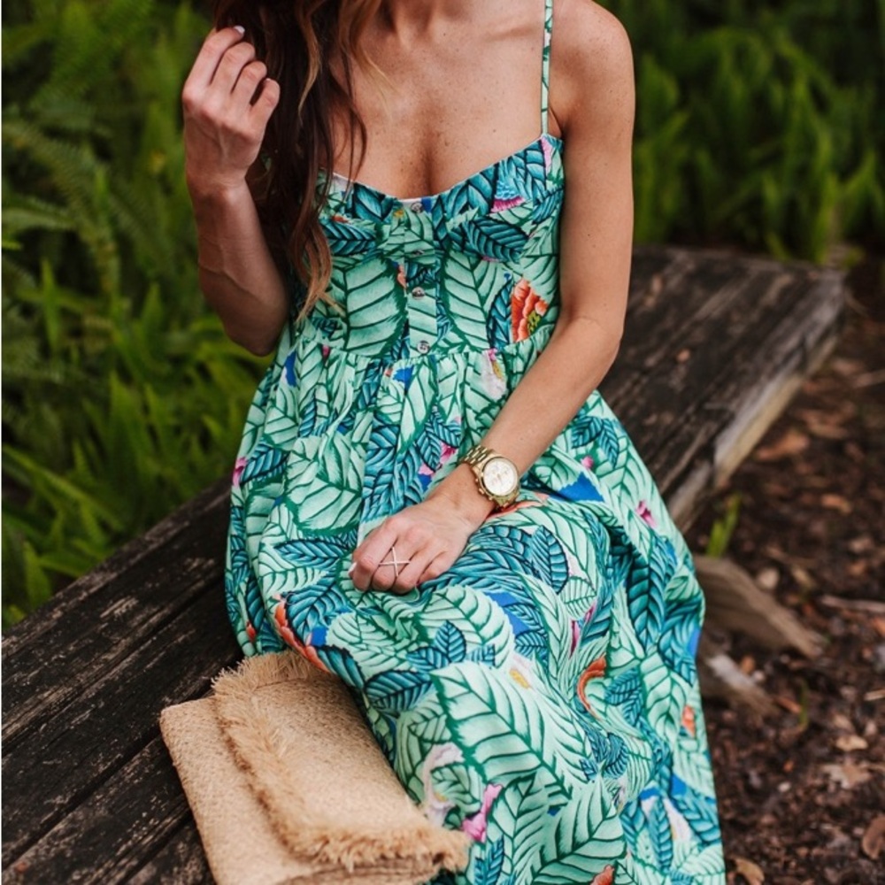Mara Hoffman Linen Bustier Maxi Dress
